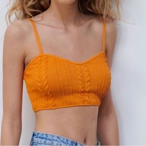 Zara crop top - XSmall- Orange- New (No ticket)